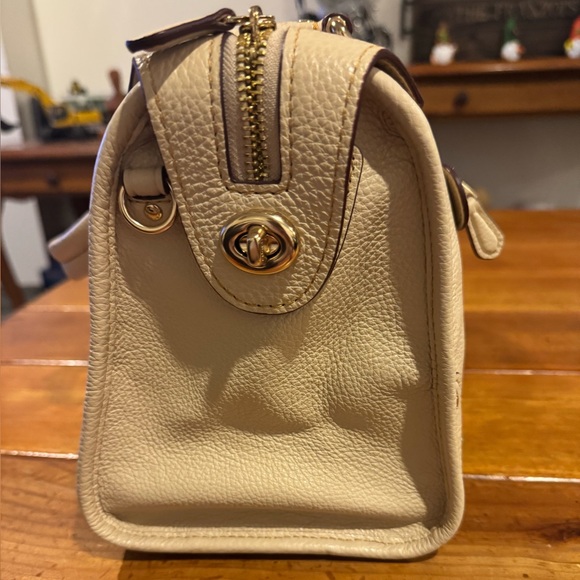 Coach Beige Leather Top Handle Bag - Picture 5 of 6